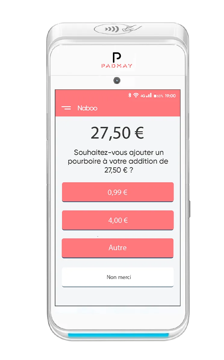 Padmay ONE, terminal de paiement Android vendu avec sa base